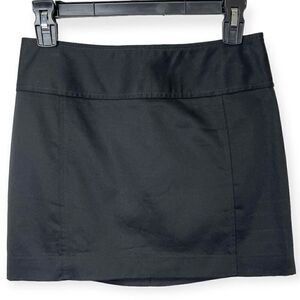 NWT Express Solid Black Cotton Mini Skirt - 0
